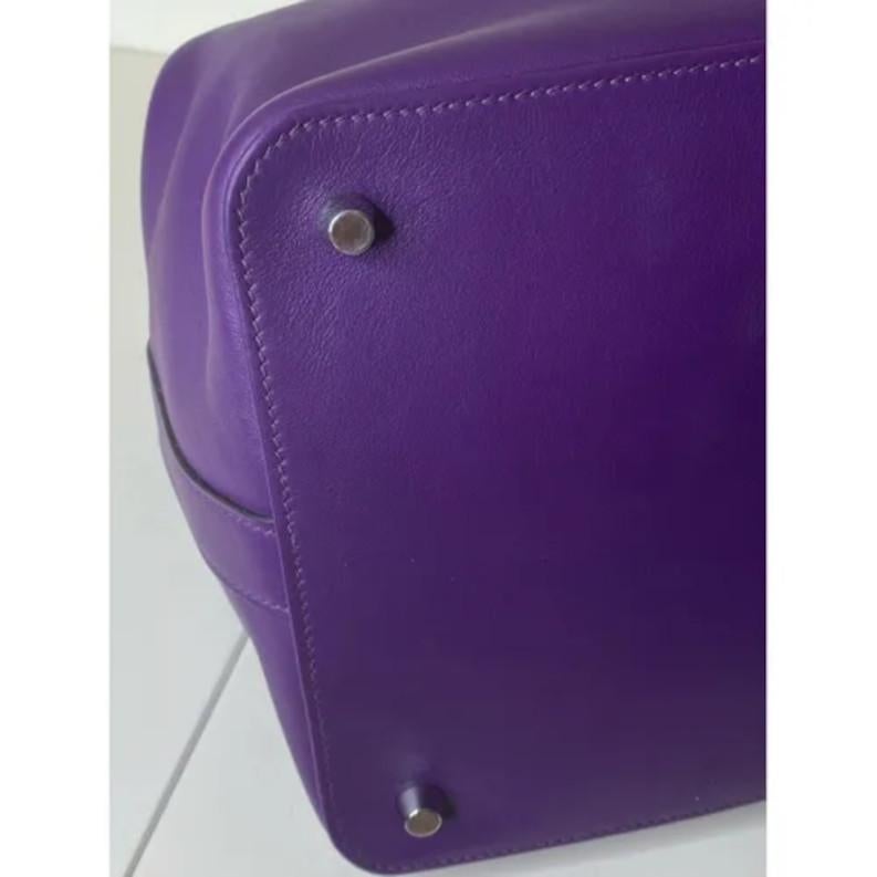 Women's or Men's Hermès ultraviolet silver hardware toolbox bag 