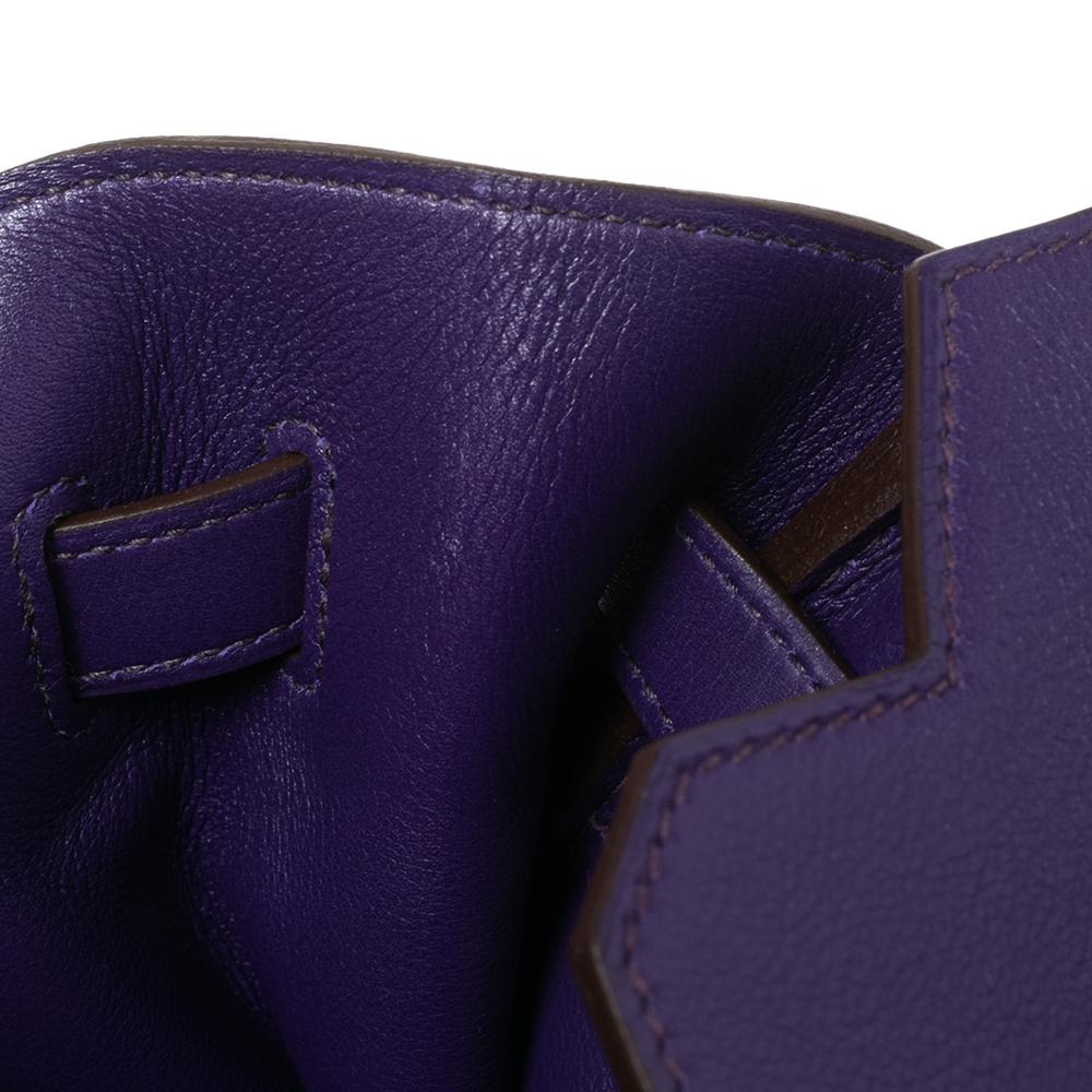 Hermès Ultraviolet Swift Leather Gold Plated Birkin 35 Bag 9