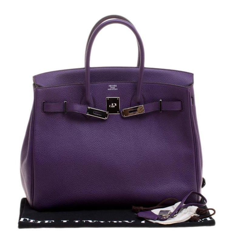 Hermes Ultraviolet Togo Leather Palladium Hardware Birkin 35 Bag For ...