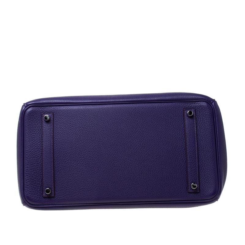 Women's Hermes Ultraviolet Togo Leather Palladium Hardware Birkin 35 Bag