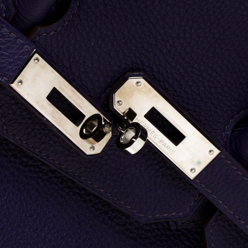 Hermes Ultraviolet Togo Leather Palladium Hardware Birkin 35 Bag 1