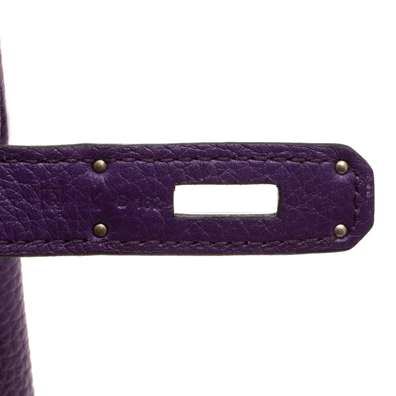 Hermes Ultraviolet Togo Leather Palladium Hardware Birkin 35 Bag 3