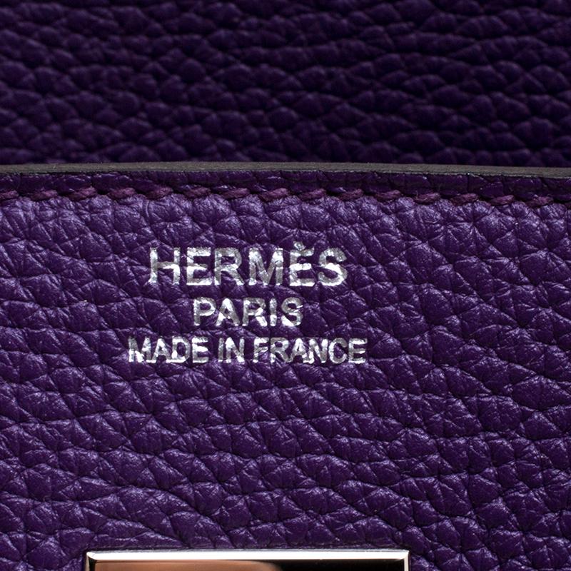 Hermes Ultraviolet Togo Leather Palladium Hardware Birkin 35 Bag 4