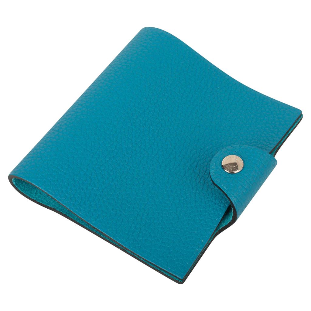Hermes Ulysse Mini Notebook Cover Turquoise with Lined Notebook Refill