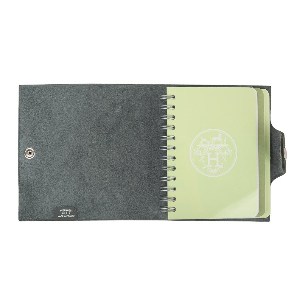 Hermes Ulysse Mini Notebook Cover Vert Amande with Unlined Notebook Refill In New Condition In Miami, FL