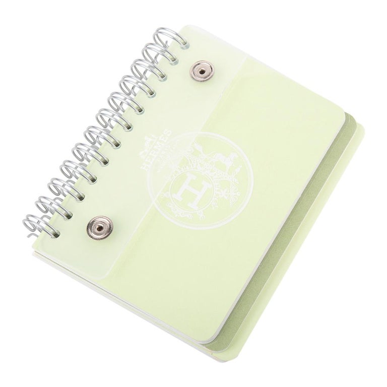 Hermes Ulysse Mini Notebook Cover Vert Amande with Unlined Notebook