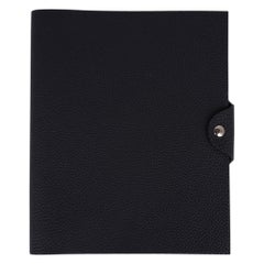 Hermes Ulysse MM Agenda Cover Black Togo avec Recharge New w/Box