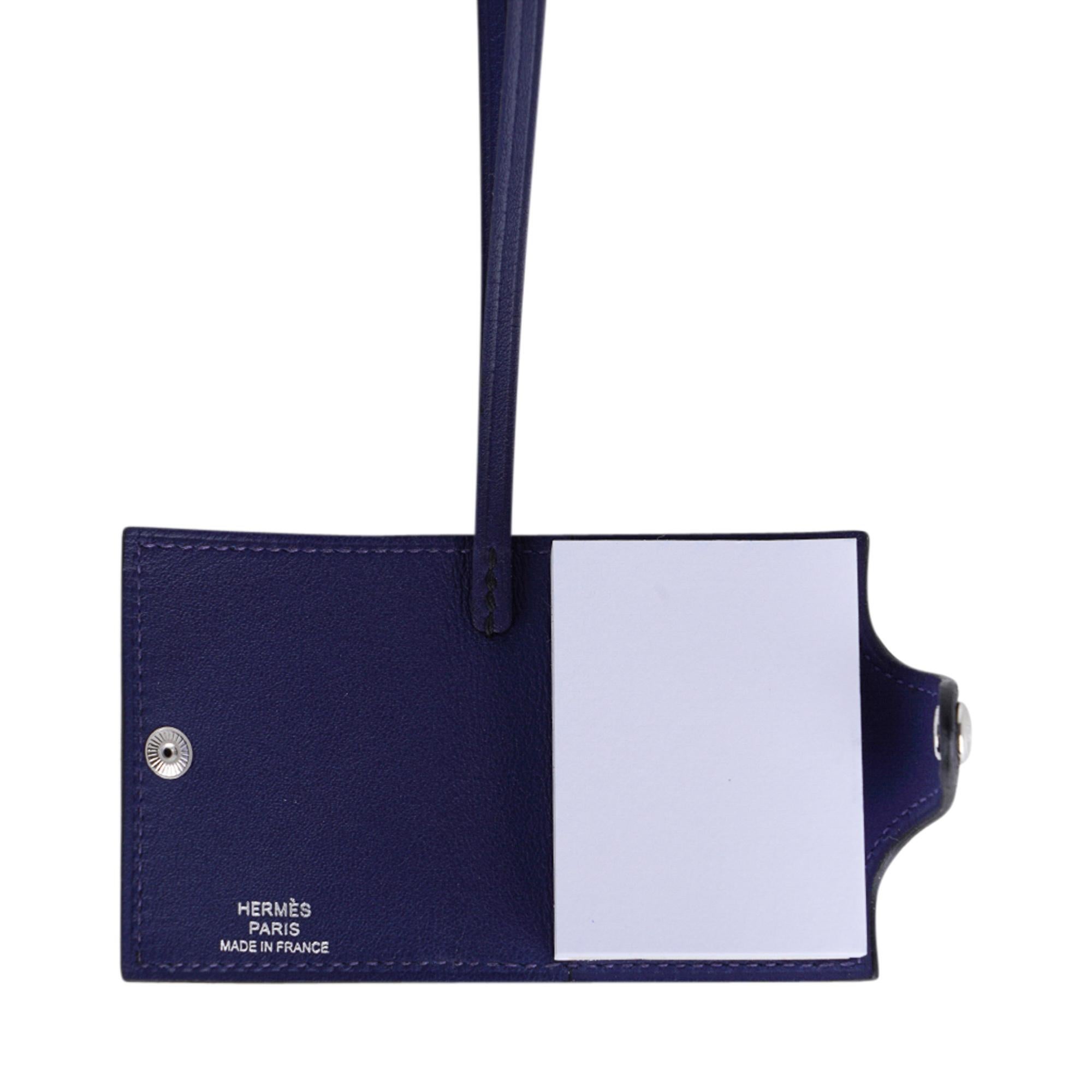 Hermes Ulysse Nano Bag Charm Black / Blue Sapphire Palladium For Sale 4