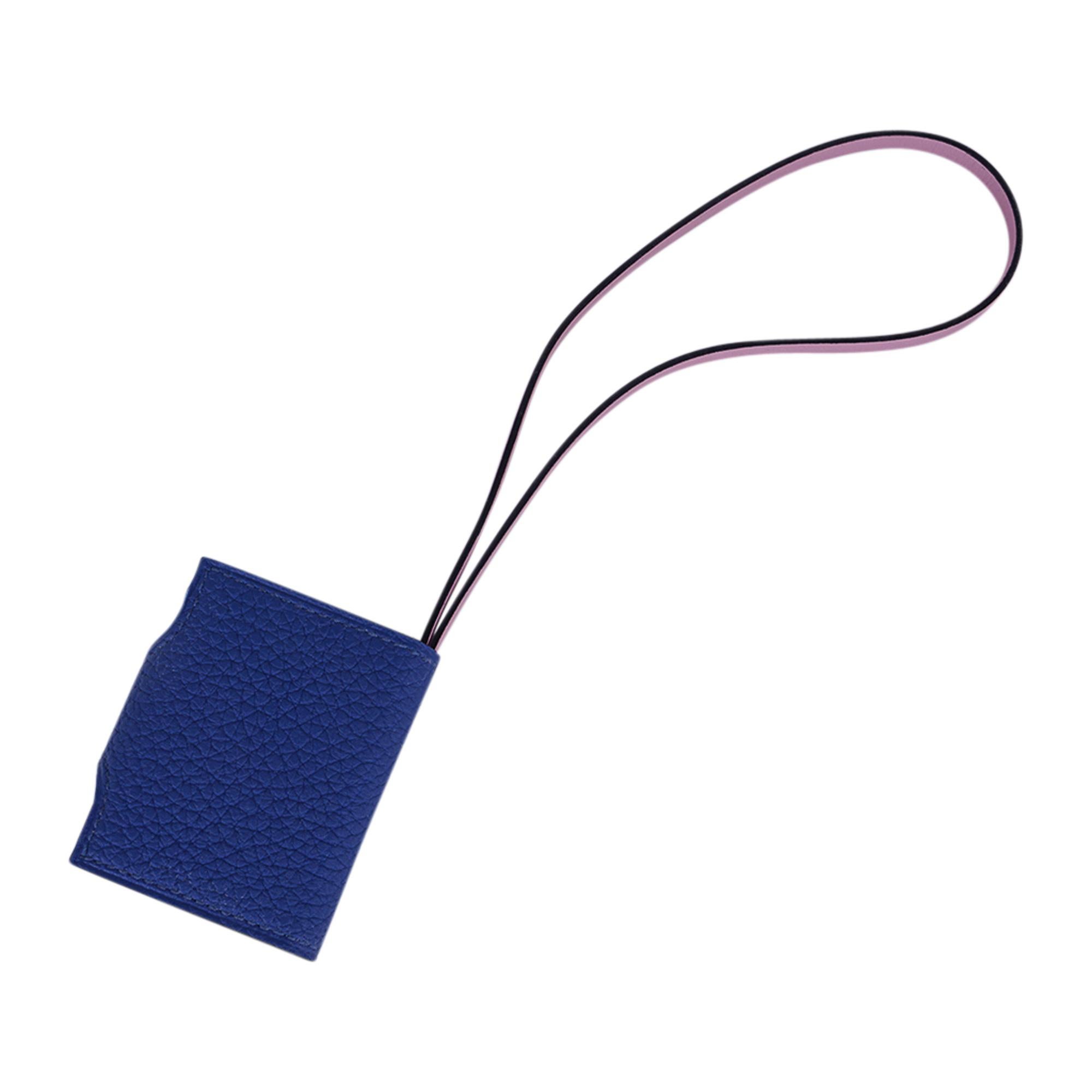 Women's Hermes Ulysse Nano Bag Charm Blue de France / Mauve Sylvestre For Sale