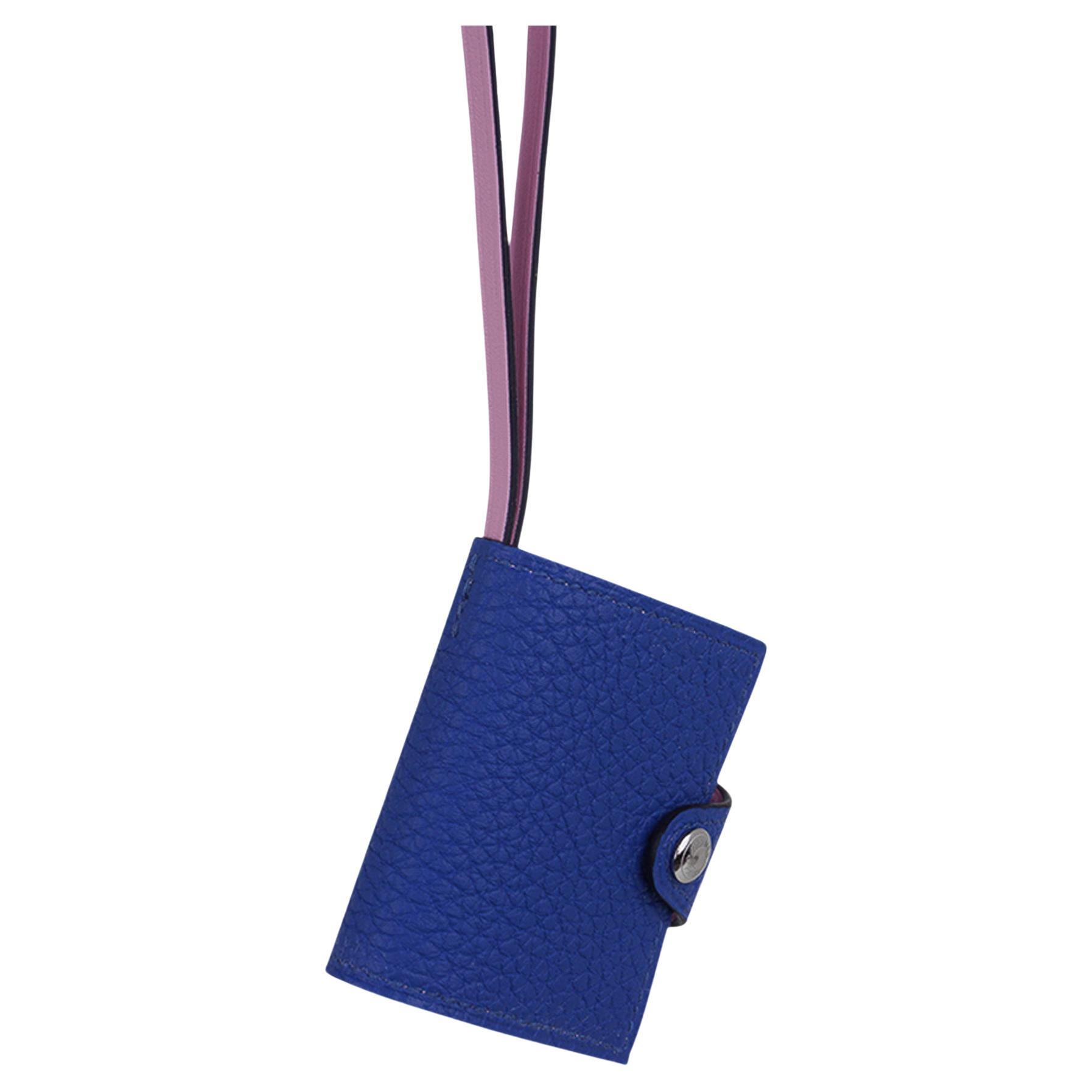Hermes Ulysse Nano Bag Charm Blue de France / Mauve Sylvestre For Sale