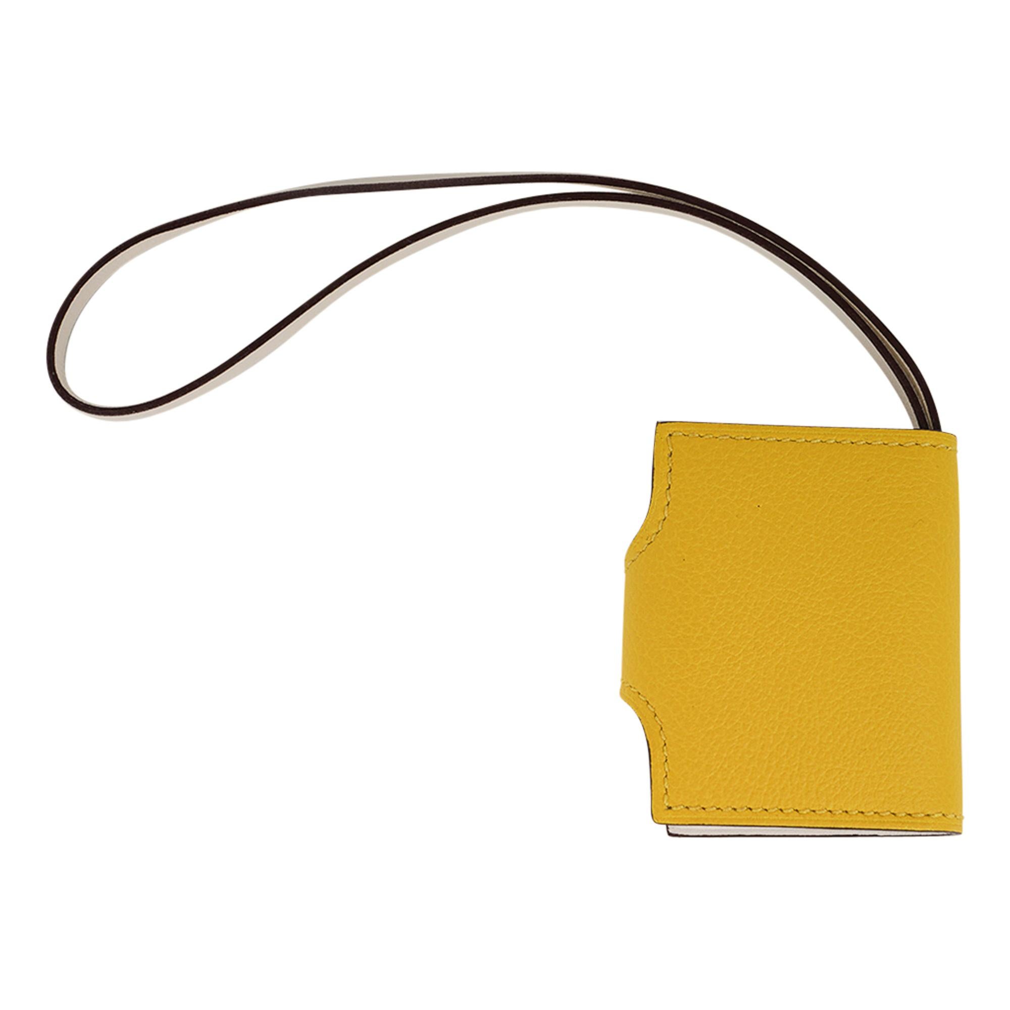 Hermes Ulysse Nano Bag Charm Jaune de Naples / Nata Palladium For Sale 2