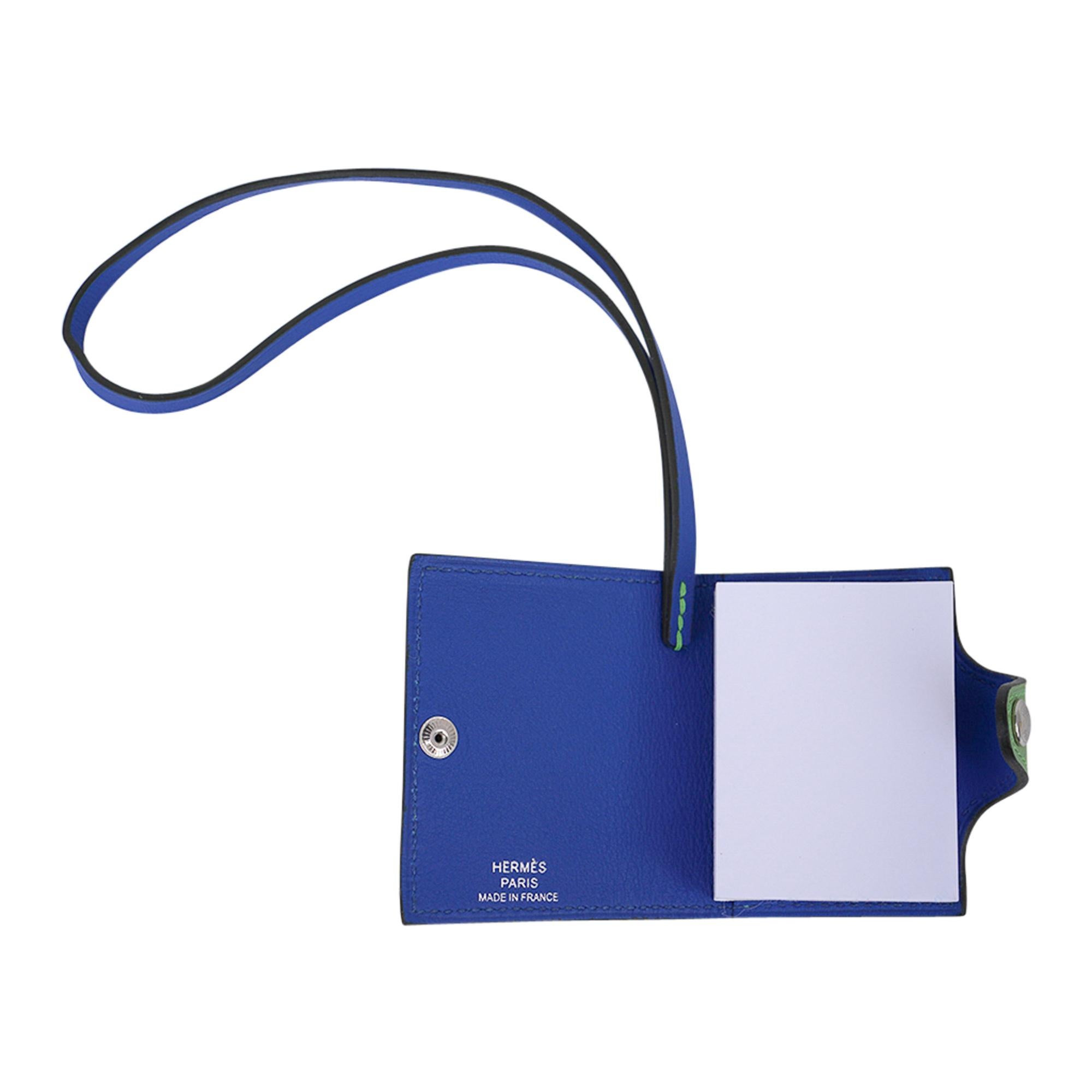 Hermes Ulysse Nano Bag Charm Vert Criquet / Blue de France Verso For Sale 1