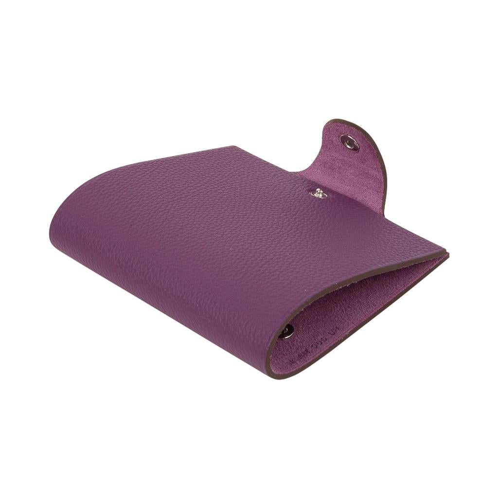 Purple Hermes Ulysse Notebook Cover Anemone Mini Model 