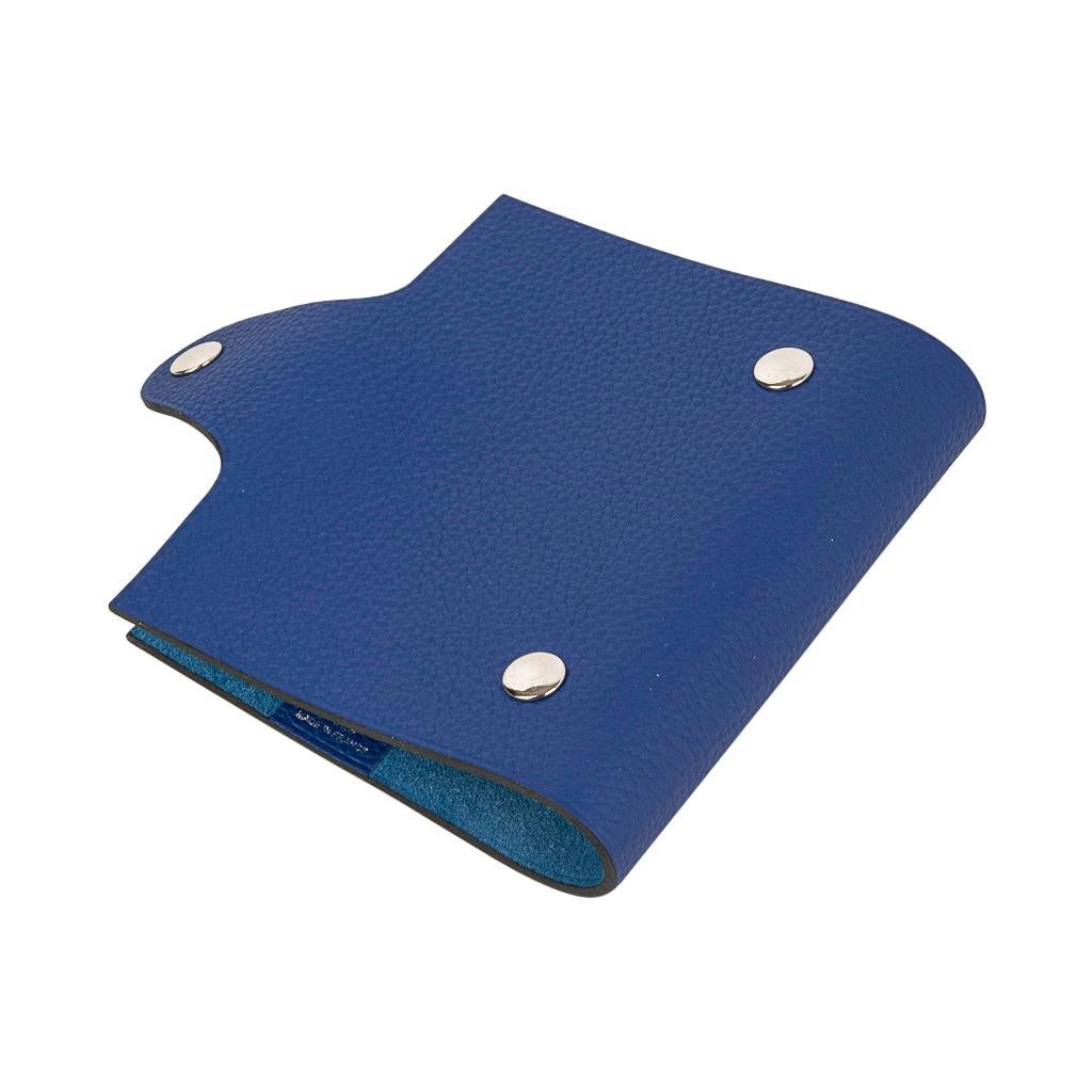 Hermes Ulysse Notebook Cover Blue Electric Mini Model  In New Condition In Miami, FL