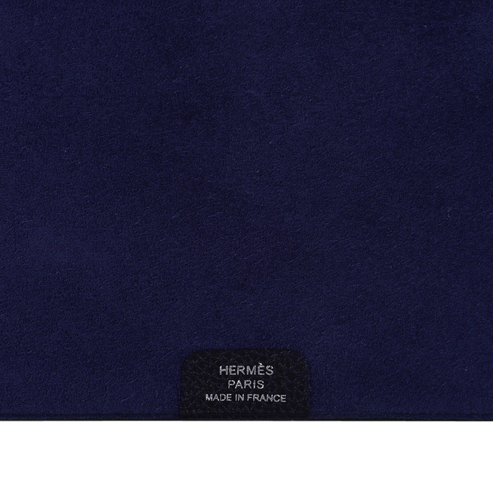 Hermes Ulysse Notebook Cover Blue Nuit MM Model w/ Refill New 4