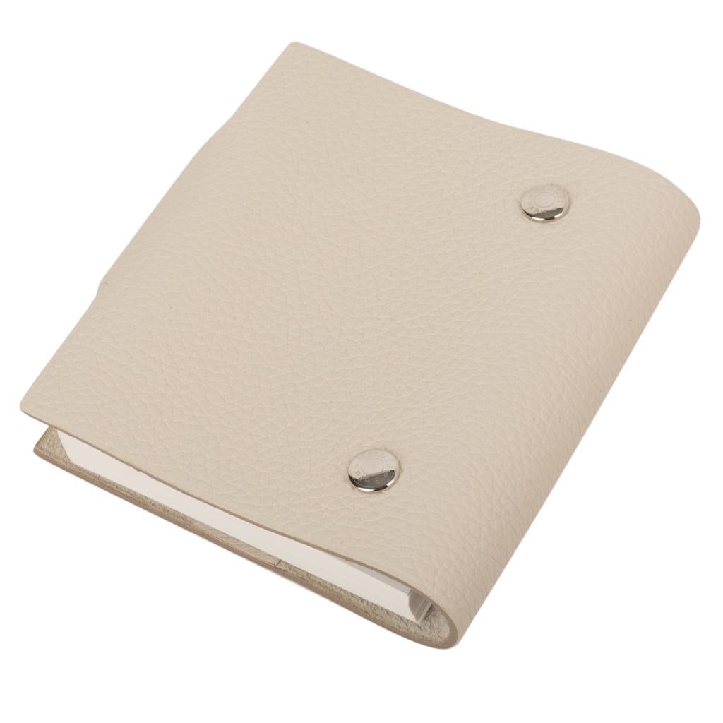 Beige Hermes Ulysse Notebook Cover Craie Mini Model Ulysse Lined Notebook & Refill