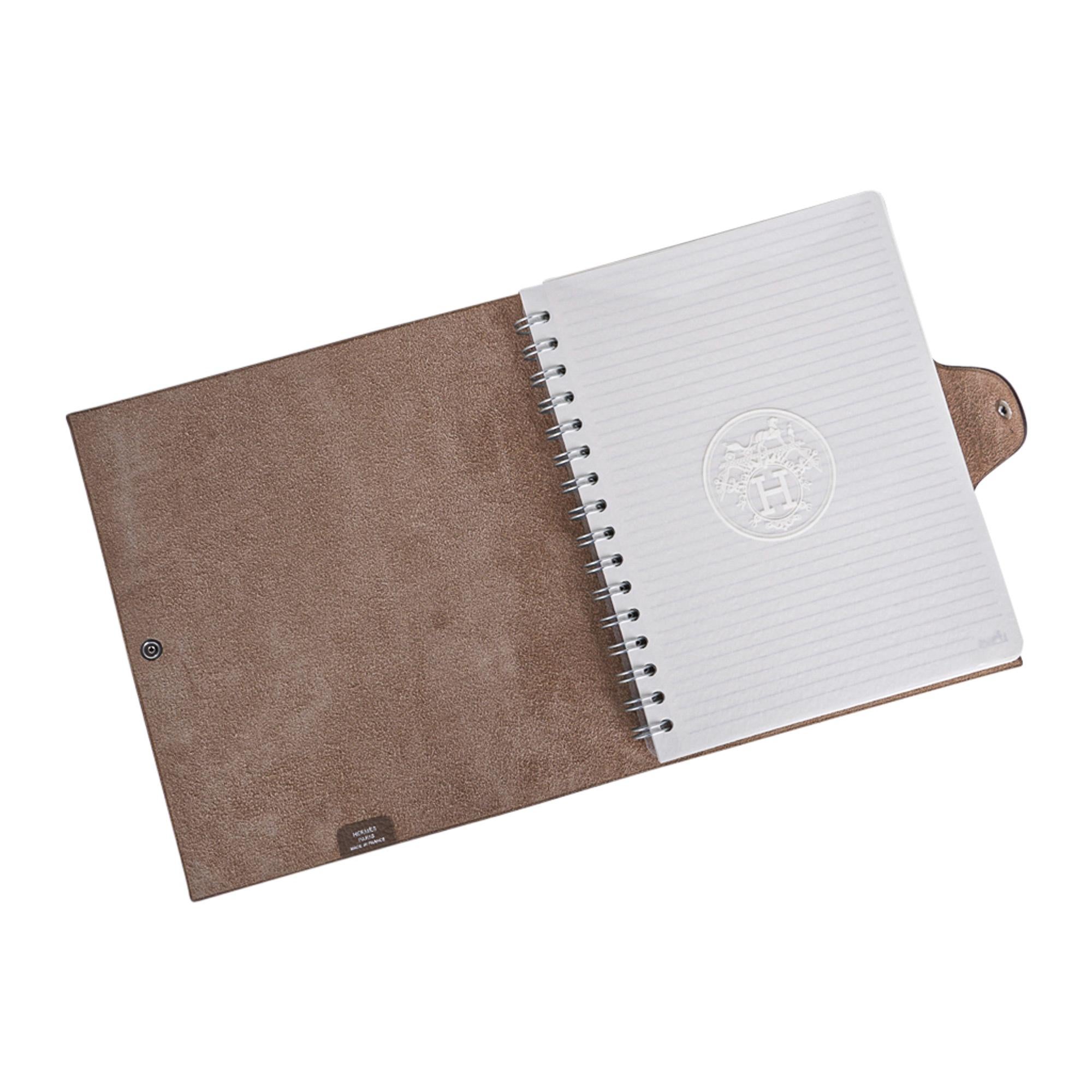 Brown Hermes Ulysse Notebook Cover Etoupe MM Model with Refill New