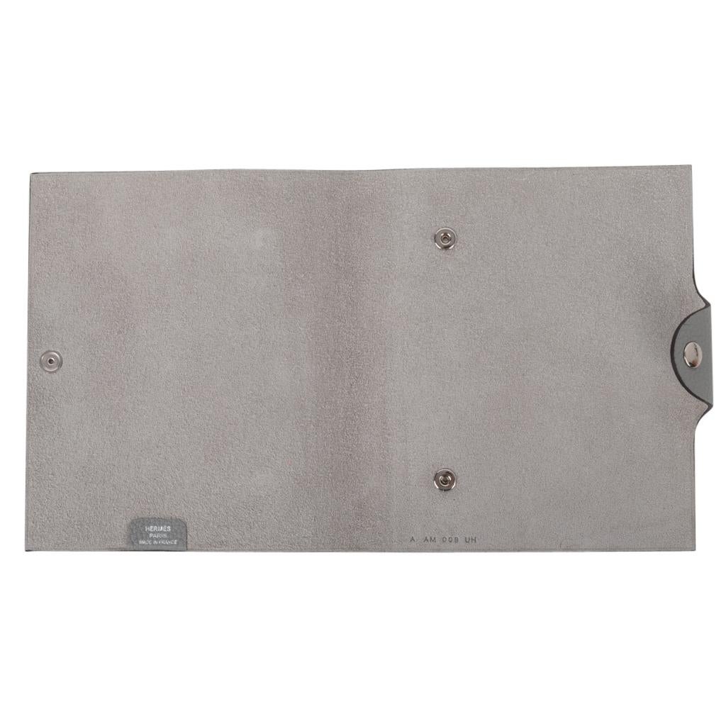 Gray Hermes Ulysse Notebook Cover Gris Mouette PM Model with Lined Paper Refill