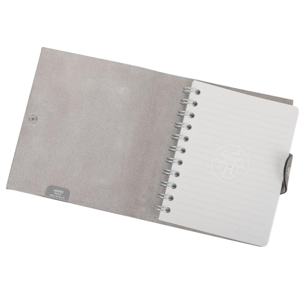 Hermes Ulysse Notebook Cover Gris Mouette PM Model with Lined Paper Refill In New Condition In Miami, FL