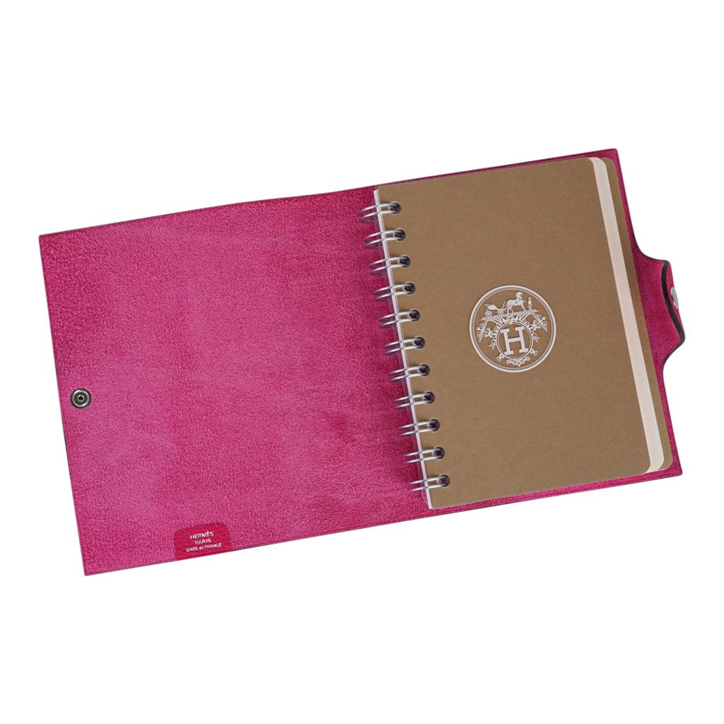 Hermes Ulysse Notebook Cover Rose Mexcio PM Model with Lined Paper Refill 2