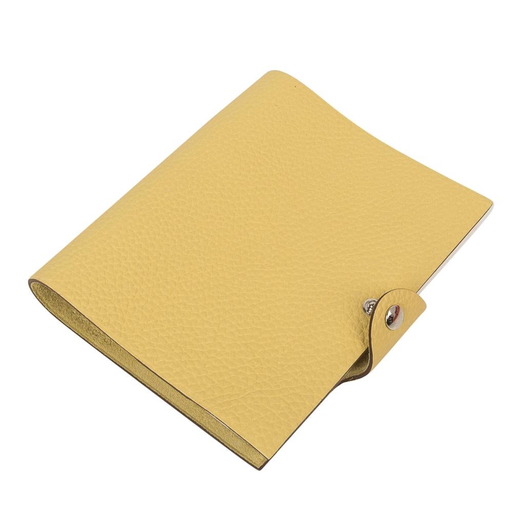 Orange Hermes Ulysse PM Notebook Cover Jaune Poussin Model with Lined Paper Refill