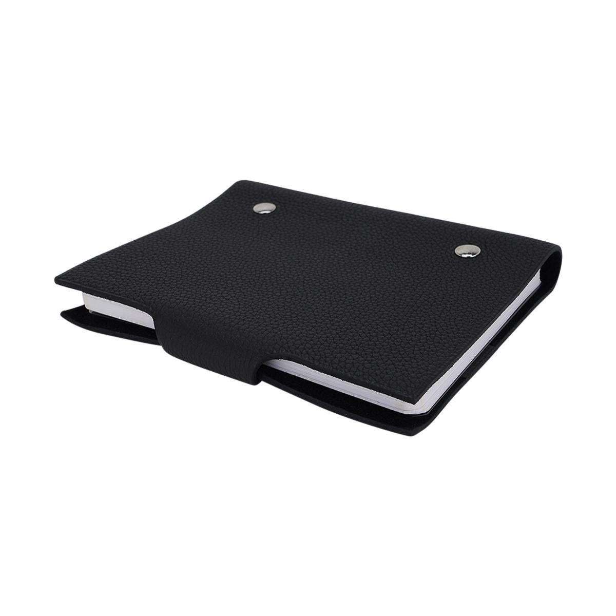 Hermes Ulysse PM Notebook Cover w/ Refill Black Togo Leather For Sale 1
