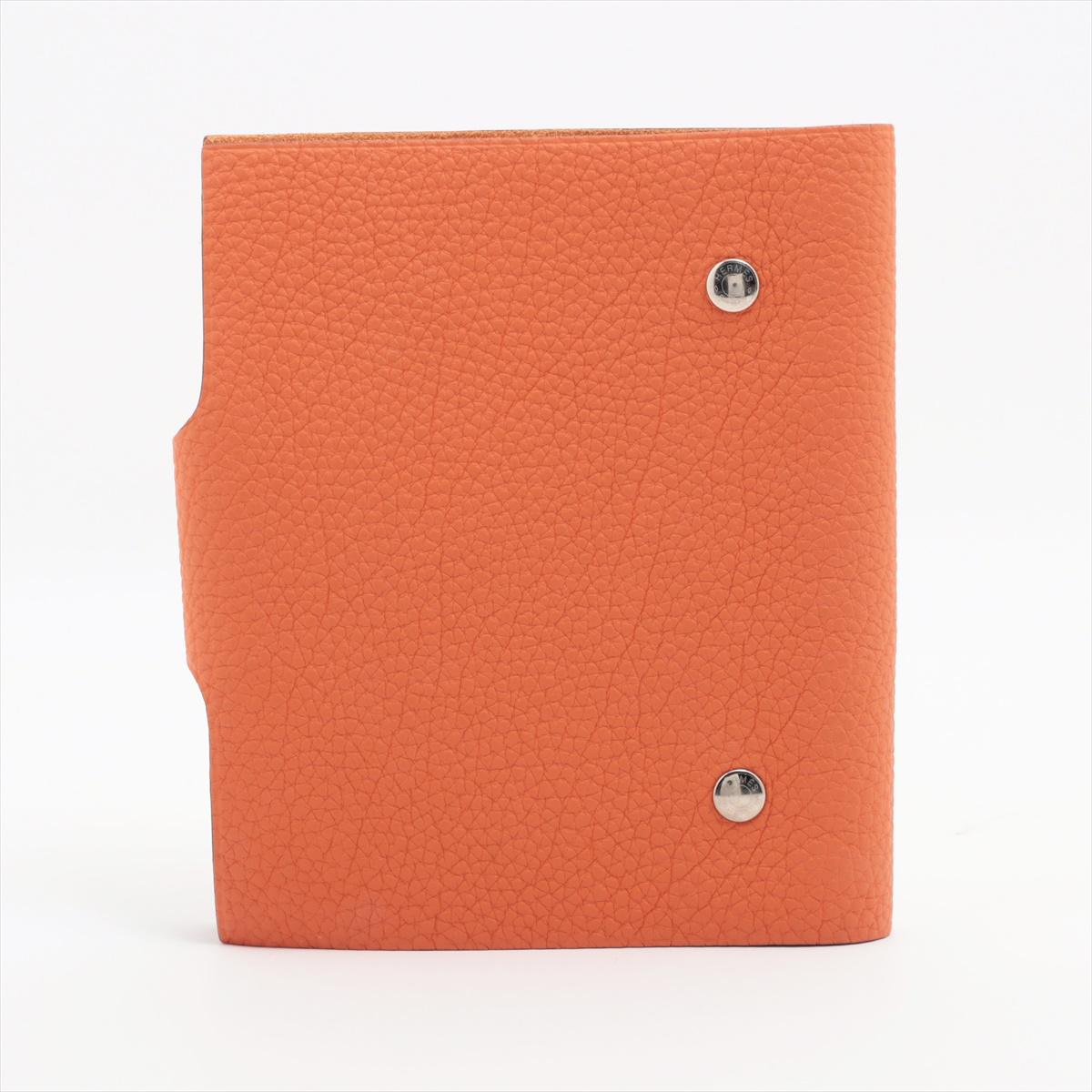 Hermès Ulysse PM Togo Notizbuch Abdeckung Orange im Zustand „Gut“ im Angebot in Humacao, PR