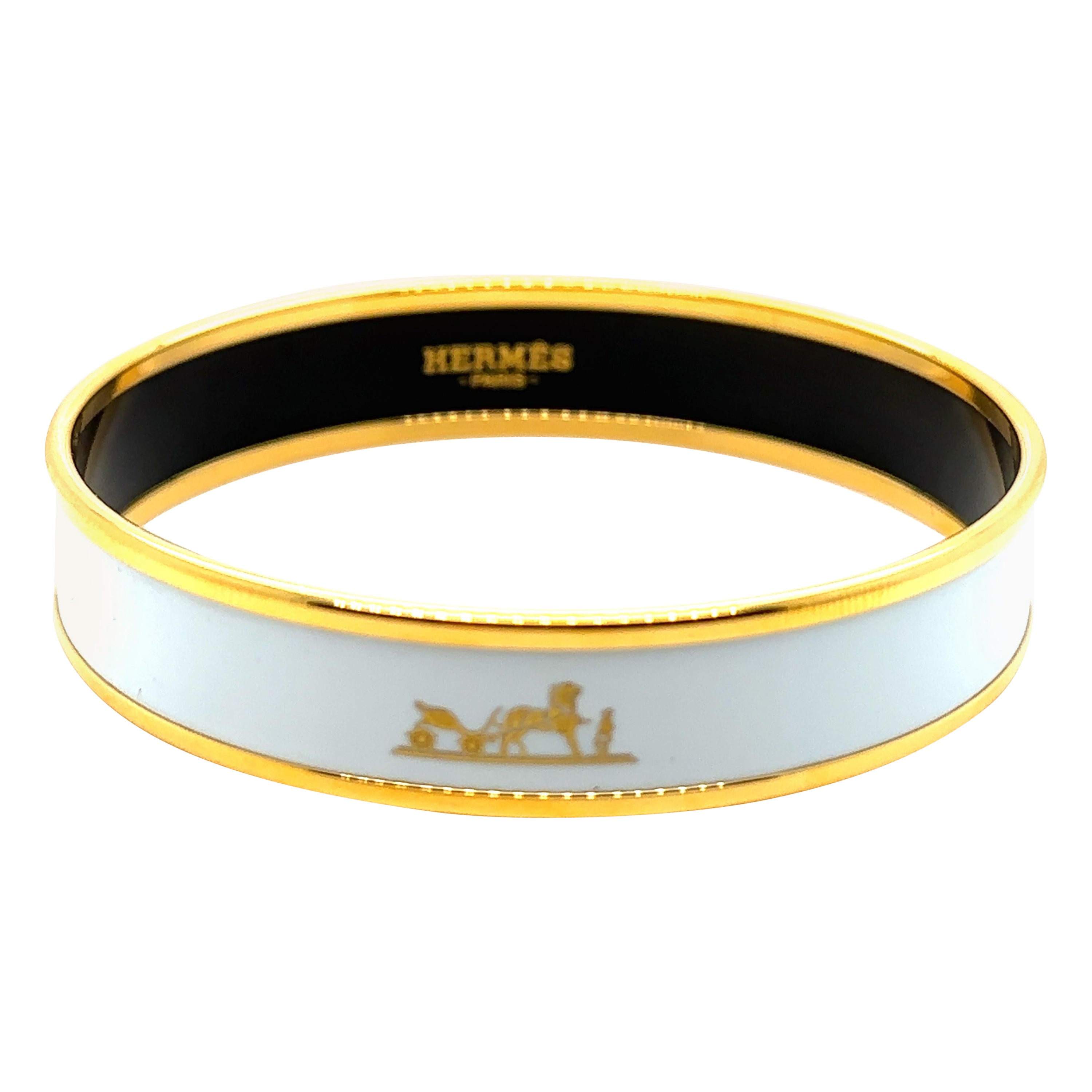 Hermes Uni Bangle White