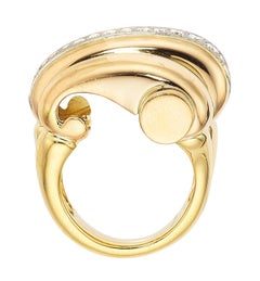 Hermes Einzigartiger Cocktailring aus 18 Karat mehrfarbigem Gold mit 0,55 Karat Diamanten, Größe 6,25