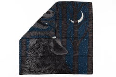 Hermès Unisex Blue Wolf Cashmere Scarf