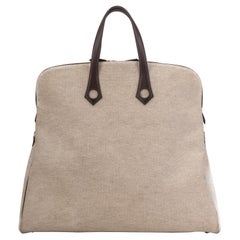 Hermes Unisex Oversize Toile Weekender Bag