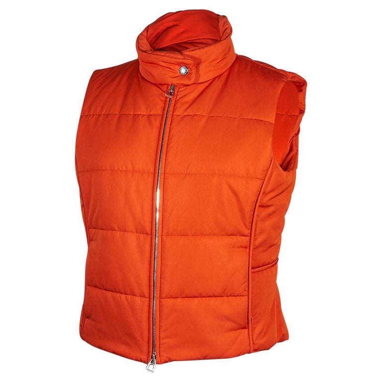 Hermes Unisex Sleeveless Orange Puffer Vest L New For Sale at 1stDibs |  hermes puffer vest, hermes vest, orange sleeveless vest