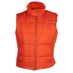 Hermes Unisex ärmellose orange Pufferweste L Neu