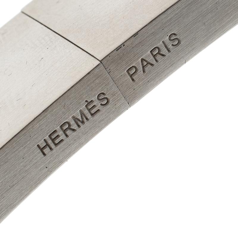 Contemporary Hermes USB Flash Drive Black Leather Silver Tone Bracelet