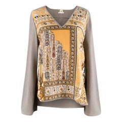 Hermes V-Neck Silk & Alpaca Sweater M FR40