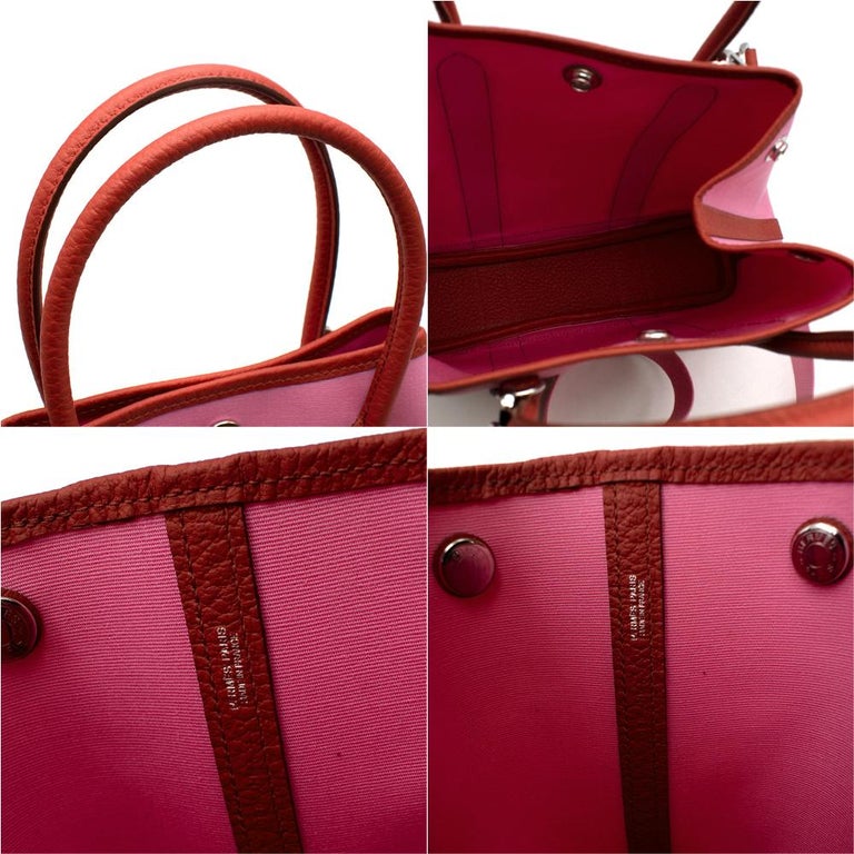 Hermès 2022 Toile Officier Garden File 28 - Pink Totes, Handbags