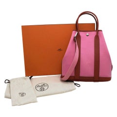 Hermes Vache Jäger/Officier Canvas Rosa & Duchesse Garden File 28 PHW
