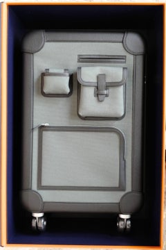 Hermès Valise R.M.S III Cabine Cargo Toile Goéland/Régate Vert Mangrove/Noir