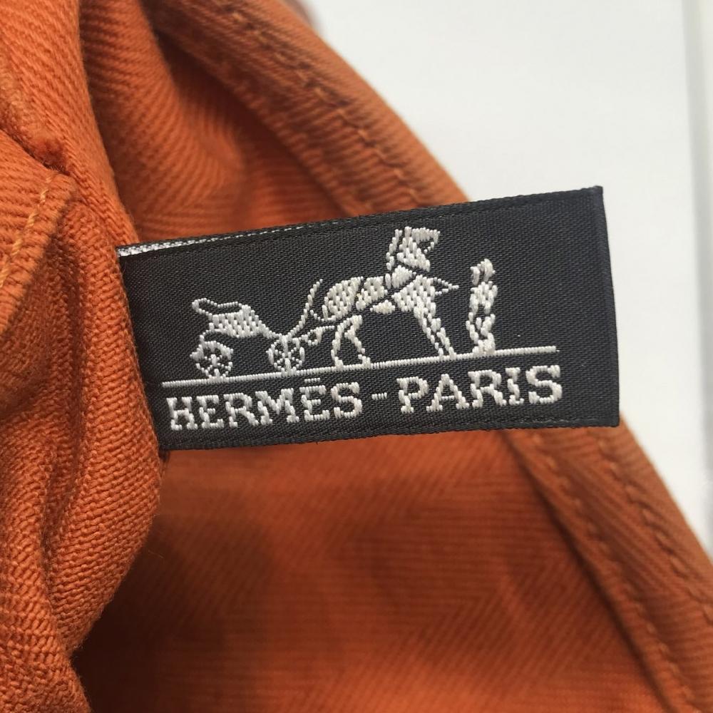 Orange Hermès Valparaiso Toile and Leather MM Bag