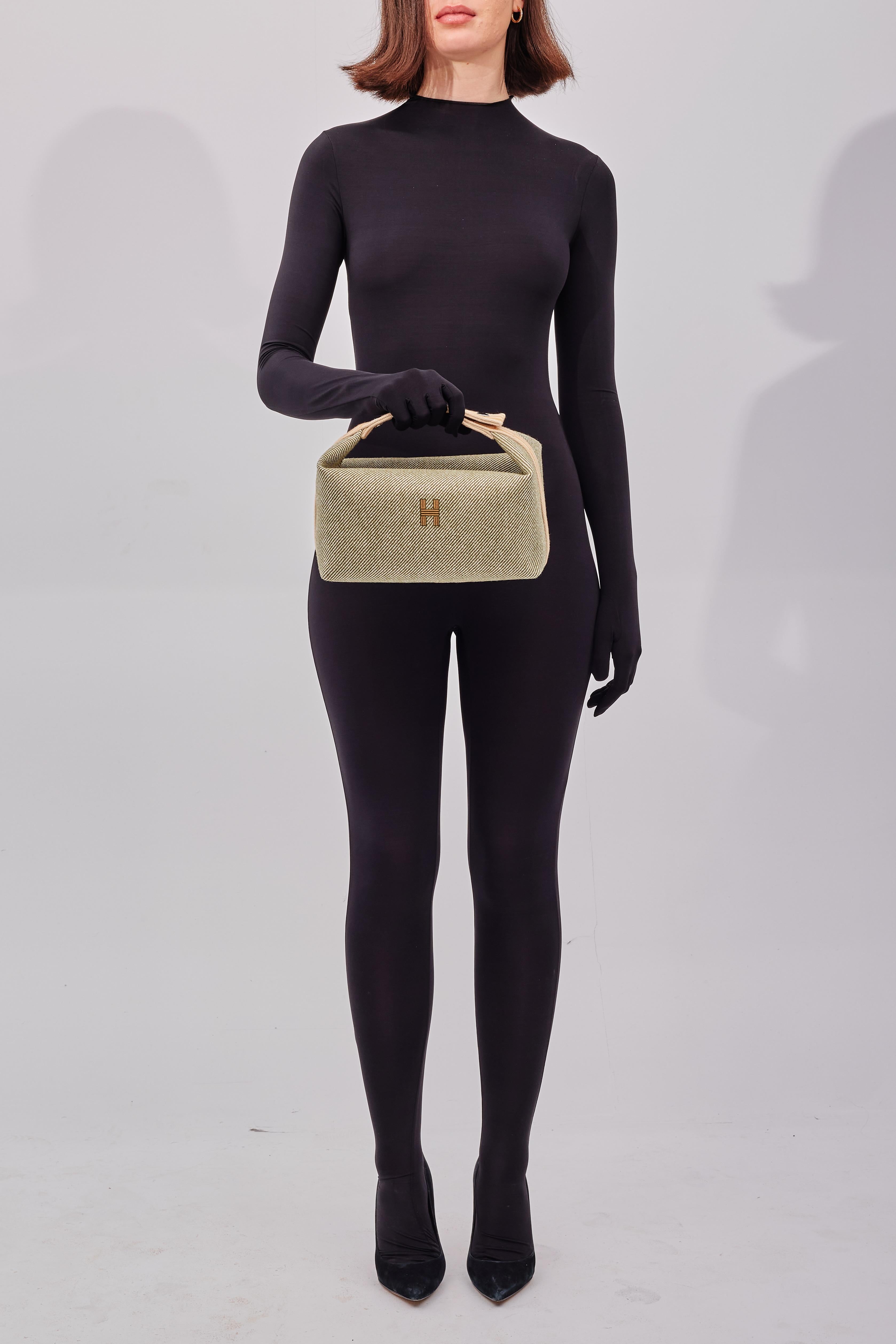 Hermes Vanity Bride-a-brac H Natte Pouch Bag Large Forest Green For Sale 5