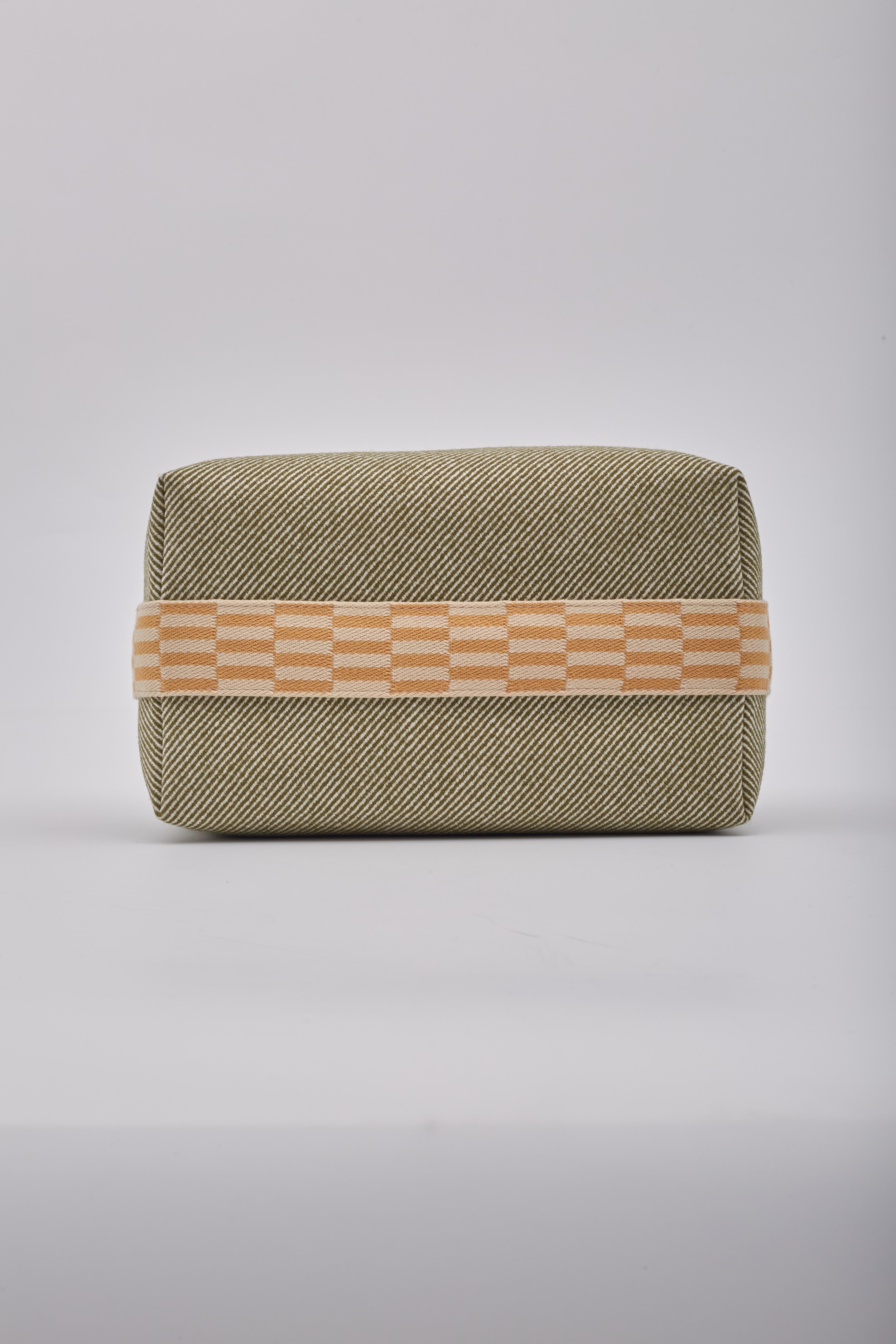 Brown Hermes Vanity Bride-a-brac H Natte Pouch Bag Large Forest Green For Sale