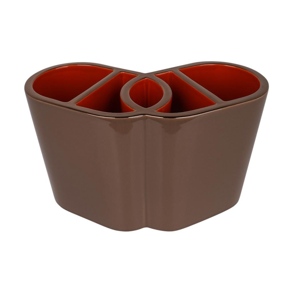 Vaso Hermes Odyssee Etoupe/Terracotta con rifiniture in oro Nuovo con Scatola 1
