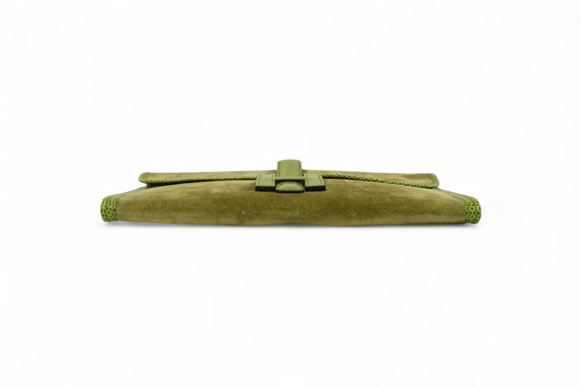 Hermès Veau Doblis Eidechse Jige Elan 29 Clutch Bleu Ocean  Exotische Zierleisten im Angebot 1