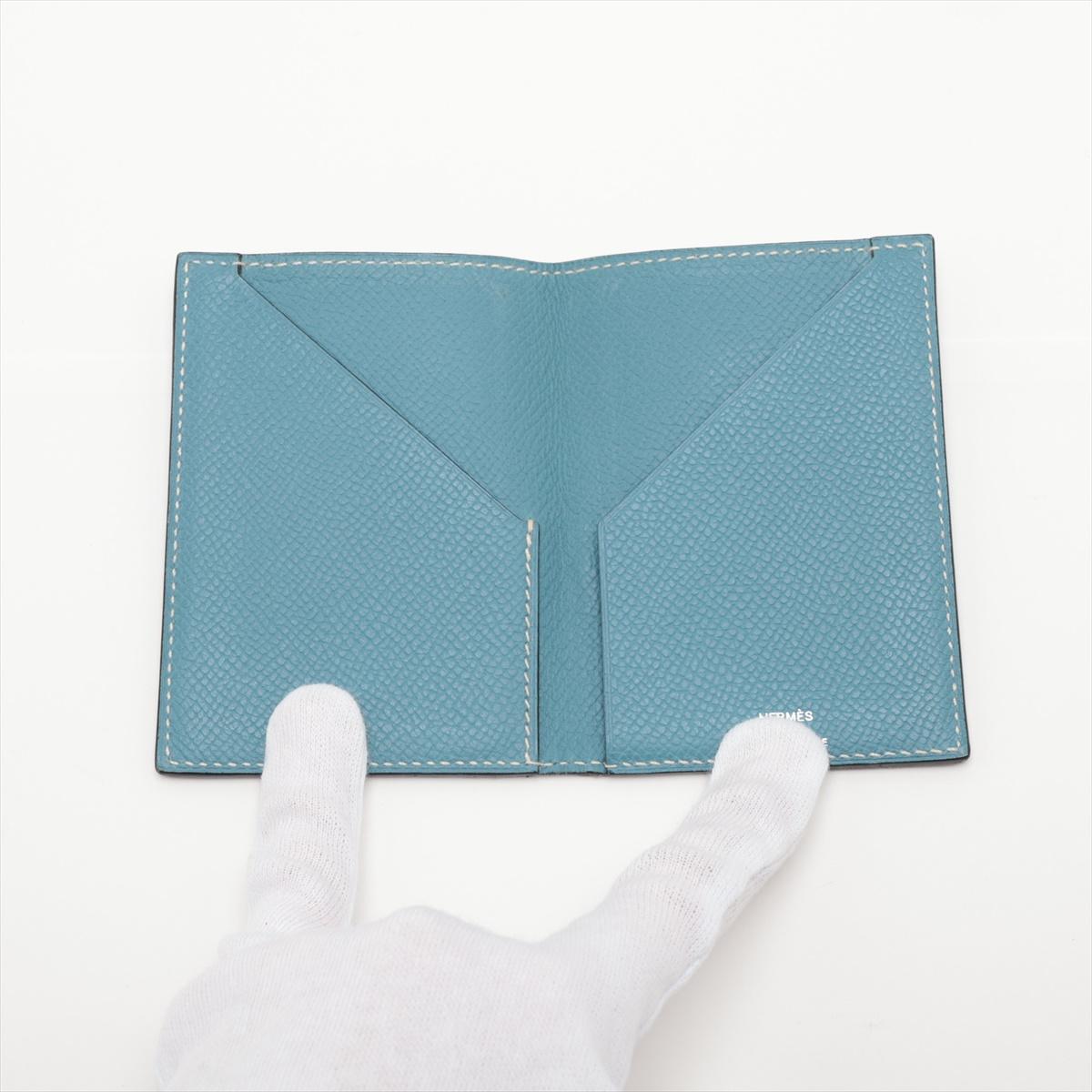 Hermès Veau Epsom Card Case Blue Pour femmes en vente