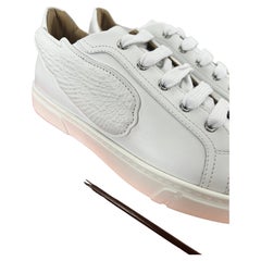 Hermès Velvet Veau baskets blanches avec ailes taille 37.5