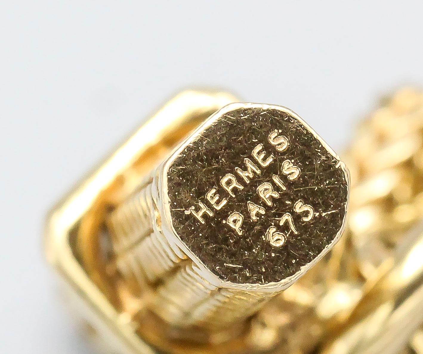 Hermès Vendome Large GM Chaine D''Ancre Tresse Gold Toggle Link Bracelet Excellent état à New York, NY