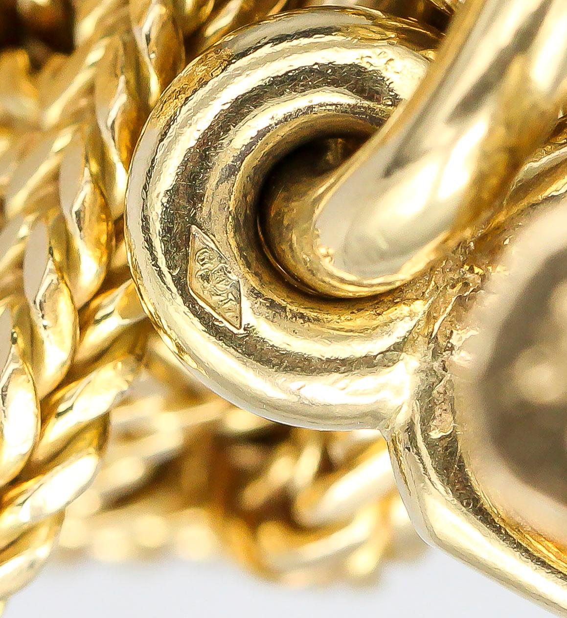  Hermès Vendome Large GM Chaine D''Ancre Tresse Gold Toggle Link Bracelet Pour femmes 