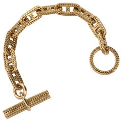 Hermes Vendôme Tresse Gold Toggle Bracelet