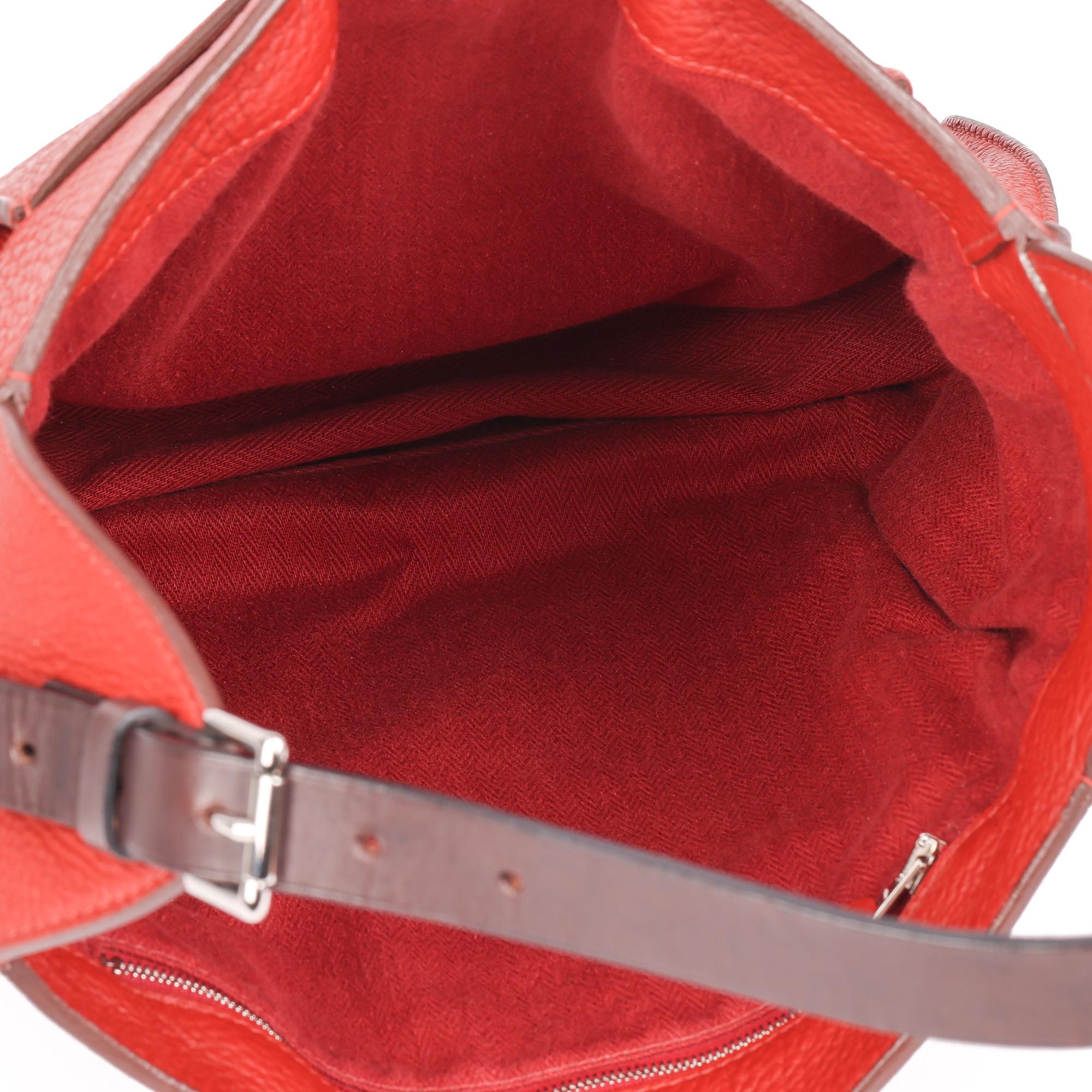 Hermès Venetian Red Clemence Leather & Ebene Vache Hunter Leather 6