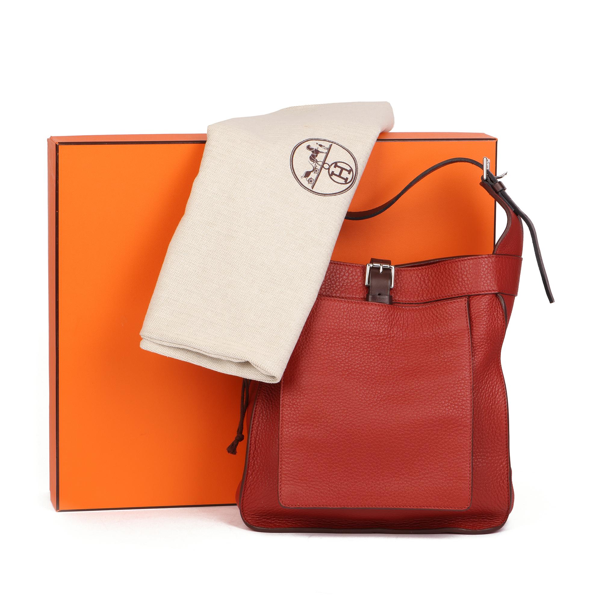 Hermès Venetian Red Clemence Leather & Ebene Vache Hunter Leather 7